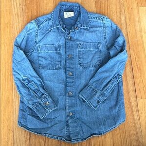 Boys Snap Button Blue Denim Shirt